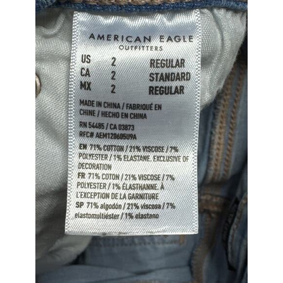 American Eagle Women's Super Hi-Rise Flare Blue Denim Jeans - Size 2 (24x30) - Picture 6 of 6